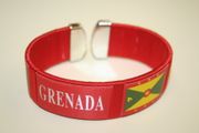 GRENADA RED SUPER THICK COUNTRY FLAG FLEXIBLE BRACELET WRISTBAND ..NEW