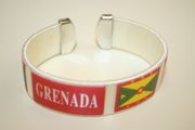 GRENADA WHITE SUPER THICK COUNTRY FLAG FLEXIBLE BRACELET WRISTBAND .. NEW