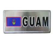GUAM COUNTRY FLAG SMALL METAL LICENSE PLATE DECAL STICKER EMBLEM .. NEW