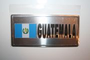 GUATEMALA COUNTRY FLAG SMALL METAL LICENSE PLATE DECAL STICKER EMBLEM . NEW