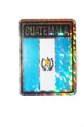 GUATEMALA SQUARE COUNTRY FLAG METALLIC BUMPER STICKER DECAL .. SIZE 3" X 4" INCHES .. NEW
