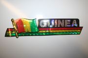GUINEA COUNTRY FLAG LONG METALIC CAR AUTOMOBILE BUMPER STICKER DECAL EMBLEM .. NEW