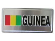 GUINEA COUNTRY FLAG SMALL METAL LICENSE PLATE DECAL STICKER EMBLEM .. NEW