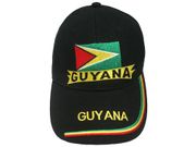 GUYANA BLACK COUNTRY FLAG EMBOSSED HAT CAP .. NEW