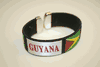 GUYANA BLACK SUPER THICK COUNTRY FLAG FLEXIBLE BRACELET WRISTBAND . NEW