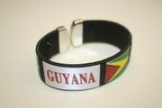 GUYANA BLACK SUPER THICK COUNTRY FLAG FLEXIBLE BRACELET WRISTBAND . NEW
