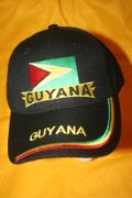 GUYANA COUNTRY FLAG BLACK EMBROIDERED HAT CAP .. NEW