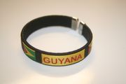GUYANA COUNTRY FLAG BLAY FLEXIBLE METAL NYLON BRACELET ... NEW