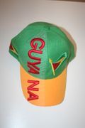 GUYANA COUNTRY FLAG GREEN & YELLOW EMBOSSED ADULT HAT CAP .. NEW