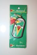 GUYANA COUNTRY FLAG LED LIGHT BOTTLE OPENER KEYCHAIN . NEW