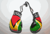GUYANA COUNTRY FLAG PAIR OF MINIATURE BOXING GLOVES .. NEW