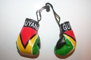 GUYANA COUNTRY FLAG PAIR OF MINIATURE BOXING GLOVES .. NEW