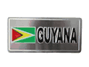 GUYANA COUNTRY FLAG SILVER LICENSE PLATE STICKER ... NEW
