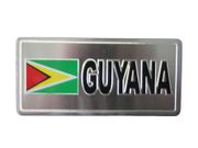 GUYANA COUNTRY FLAG SILVER LICENSE PLATE STICKER ... NEW