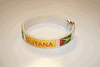 GUYANA COUNTRY FLAG WHITE FLEXIBLE METAL NYLON BRACELET .. NEW