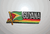 GUYANA COUNTRY FLAG WORD IRON-ON PATCH CREST BADGE .. NEW