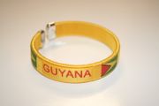 GUYANA COUNTRY FLAG YELLOW FLEXIBLE METAL NYLON BRACELET ... NEW