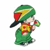GUYANA LITTLE BOY COUNTRY FLAG IRON ON EMBROIDERED PATCH CREST BADGE .. NEW
