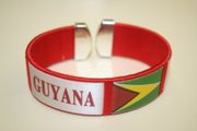 GUYANA RED SUPER THICK COUNTRY FLAG FLEXIBLE BRACELET WRISTBAND .. NEW