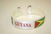 GUYANA WHITE SUPER THICK COUNTRY FLAG FLEXIBLE BRACELET WRISTBAND . NEW