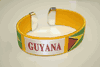 GUYANA YELLOW SUPER THICK COUNTRY FLAG FLEXIBLE BRACELET WRISTBAND .. NEW