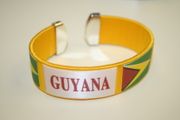 GUYANA YELLOW SUPER THICK COUNTRY FLAG FLEXIBLE BRACELET WRISTBAND .. NEW