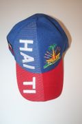 HAITI COUNTRY FLAG BLUE & RED  EMBOSSED ADULT HAT CAP .. NEW