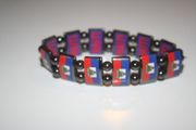 HAITI COUNTRY FLAG FLEXIBLE METAL REVERSIBLE SPORTS BRACELET ... NEW