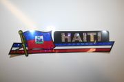HAITI COUNTRY FLAG LONG METALIC CAR AUTOMOBILE BUMPER STICKER DECAL EMBLEM .. NEW