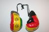 HEMP MARIJUANA LEAF LOGO PAIR OF MINIATURE BOXING GLOVES .. NEW HEMP MARIJUANA LEAF LOGO PAIR OF MINIATURE BOXING GLOVES .. NEW