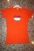 HOLLAND ORANGE WOMEN'S LADIES T-SHIRT TOP WITH NETHERLANDS COUNTRY FLAG HEART ... SIZE ADULT SMALL & MEDIUM ONLY .. NEW