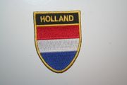 HOLLAND OVAL COUNTRY FLAG IRON ON SHIELD PATCH CREST BADGE .. NETHERLANDS .. NEW