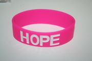 HOPE PINK EXTRA WIDE 1" SILICONE TEXT BAND BRACELET WRISTBAND ..NEW