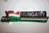 HUNGARY COUNTRY FLAG LONG METALIC CAR AUTOMOBILE BUMPER STICKER DECAL EMBLEM .. NEW