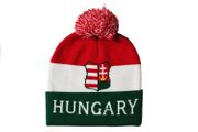 HUNGARY COUNTRY FLAG TOQUE HAT WITH POM POM 