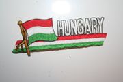 HUNGARY COUNTRY FLAG WORD IRON ON PATCH CREST BADGE .. NEW