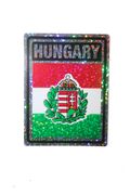 HUNGARY SQUARE COUNTRY FLAG METALLIC BUMPER STICKER DECAL .. SIZE 3" X 4" INCHES .. NEW