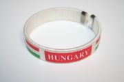 HUNGARY WHITE COUNTRY FLAG FLEXIBLE C BRACELET WRISTBAND ...NEW