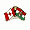 HUNGARY WITH CREST / CANADA COUNTRY FLAG SMALL METAL FRIENDSHIP LAPEL PIN BADGE .. NEW HUNGARY WITH CREST / CANADA COUNTRY FLAG SMALL METAL FRIENDSHIP LAPEL PIN BADGE .. NEW