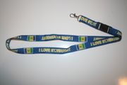 " I LOVE ST. VINCENT " BLUE COUNTRY FLAG LANYARD KEYCHAIN PASSHOLDER .. NEW