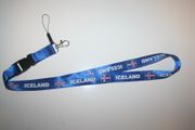 ICELAND BLUE COUNTRY FLAG LANYARD KEYCHAIN PASSHOLDER .. NEW