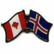 ICELAND / CANADA COUNTRY FLAG SMALL METAL FRIENDSHIP LAPEL PIN BADGE .. NEW