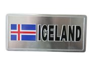 ICELAND COUNTRY FLAG SMALL METAL  LICENSE PLATE DECAL STICKER EMBLEM . NEW