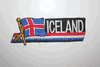 ICELAND COUNTRY FLAG WORD IRON ON PATCH CREST BADGE . NEW