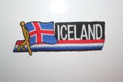 ICELAND COUNTRY FLAG WORD IRON ON PATCH CREST BADGE . NEW