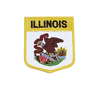 ILLINOIS USA SHIELD FLAG IRON ON PATCH CREST BADGE 3 X 3 1/2 INCHES ... NEW