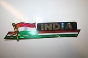 INDIA COUNTRY FLAG LONG METALIC CAR AUTOMOBILE BUMPER STICKER DECAL EMBLEM .. NEW