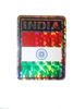 INDIA SQUARE COUNTRY FLAG METALLIC BUMPER STICKER DECAL .. SIZE 3" X 4" INCHES .. NEW