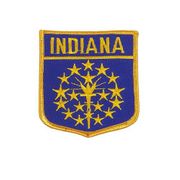 INDIANA USA SHIELD FLAG IRON ON PATCH CREST BADGE 3 X 3 1/2 INCHES ... NEW