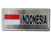 INDONESIA COUNTRY FLAG SMALL METAL LICENSE PLATE DECAL STICKER EMBLEM .. NEW